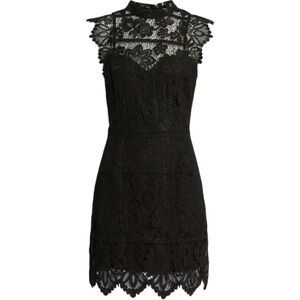 Love, Fire Black Lace Mini Dress